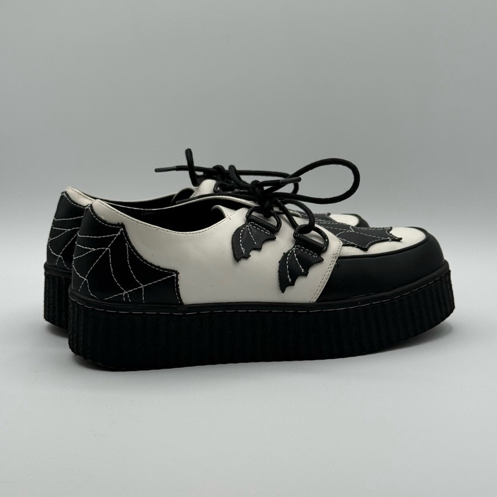 Creepers StrangeCvlt- Krypt Spider Web White/Black Size 7 - Picture 4 of 15
